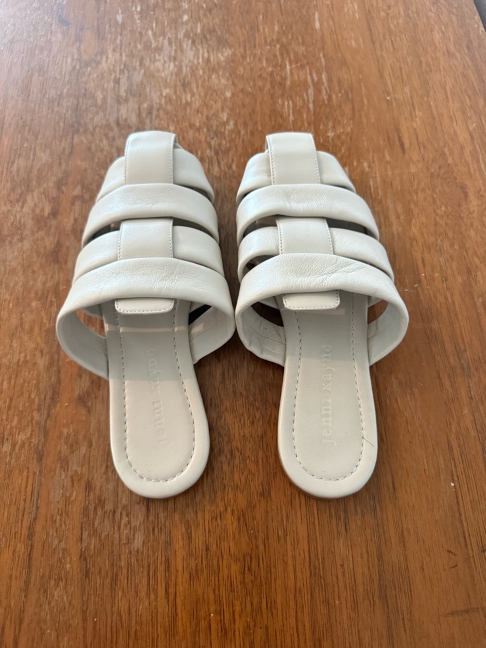 Jenni Kayne Cream Padded Strap Slide Mules